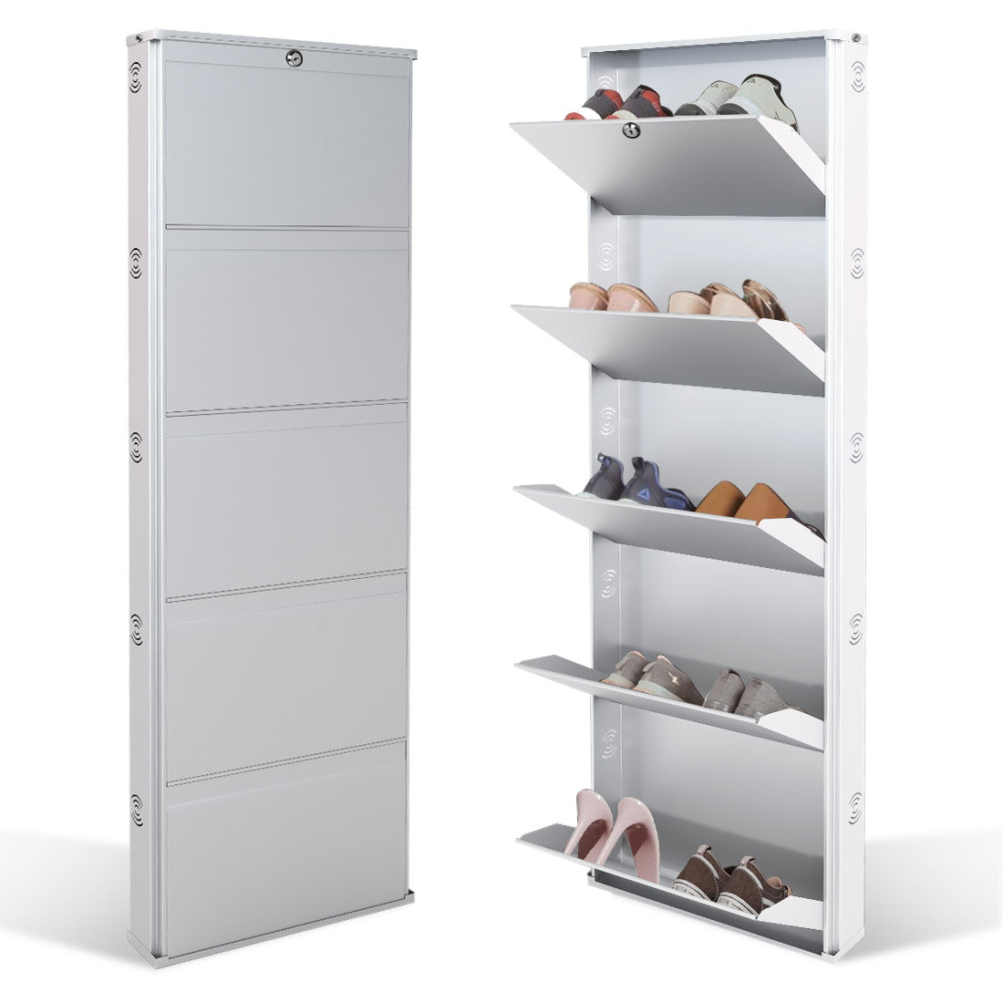 JAIMINI Wall Mounted Shoe Rack | Durable, Space-saving Design, Shoe Organizer Metal Shoe Rack