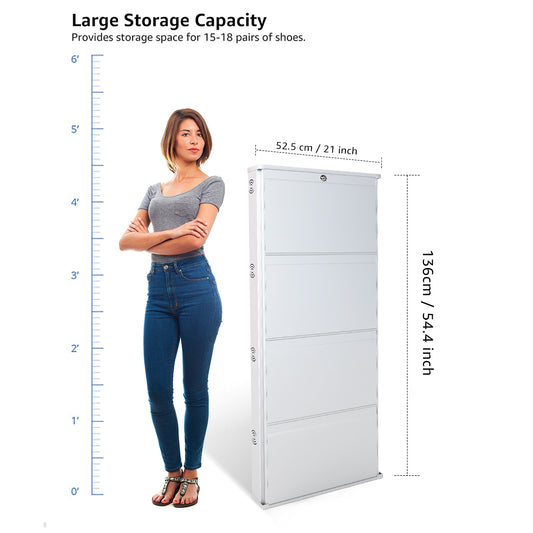 JAIMINI Wall Mounted Shoe Rack | Durable, Space-saving Design, Shoe Organizer Metal Shoe Rack