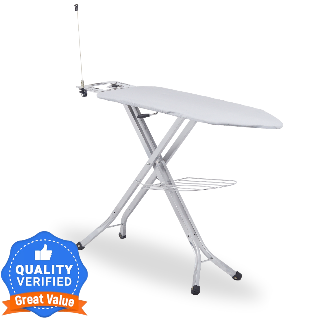 JaiminiHome Normal Iron Table | Foldable Ironing Board with Triple Height Adjustment & Durable Metal Frame