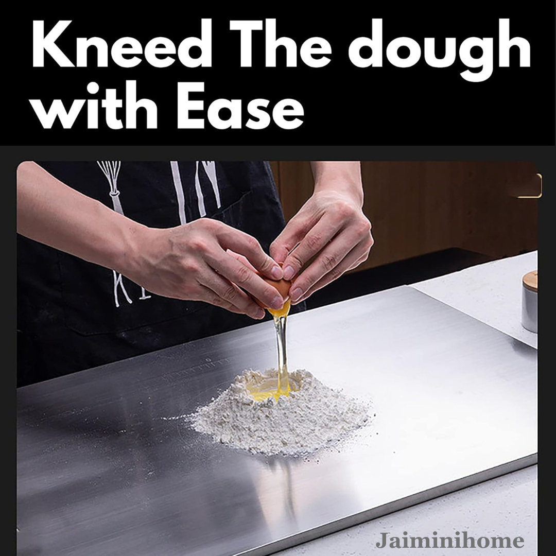 JaiminiHome 31x36 Stainless Steel Chopping Board | Large Heavy-Duty Cutting Board for Kitchen & Food Preparation