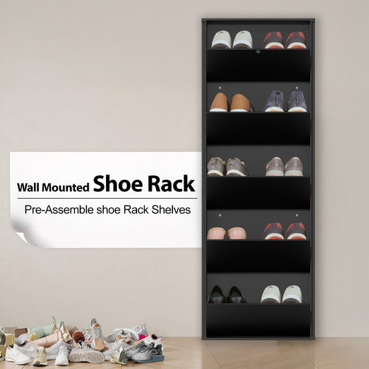 JAIMINI Wall Mounted Shoe Rack | Durable, Space-saving Design, Shoe Organizer Metal Shoe Rack