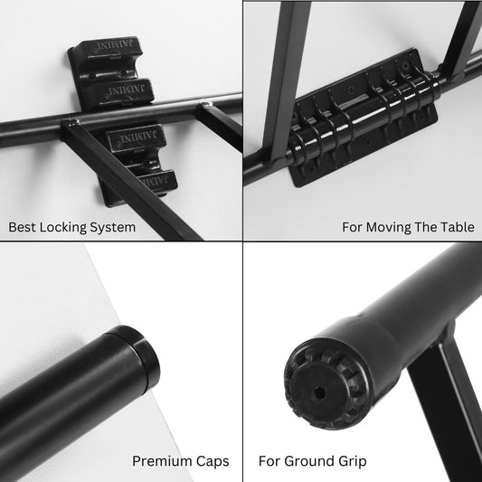 JaiminiHome White Wood Iron Table | Foldable Wooden Ironing Board with Triple Height Adjustment & Premium Finish