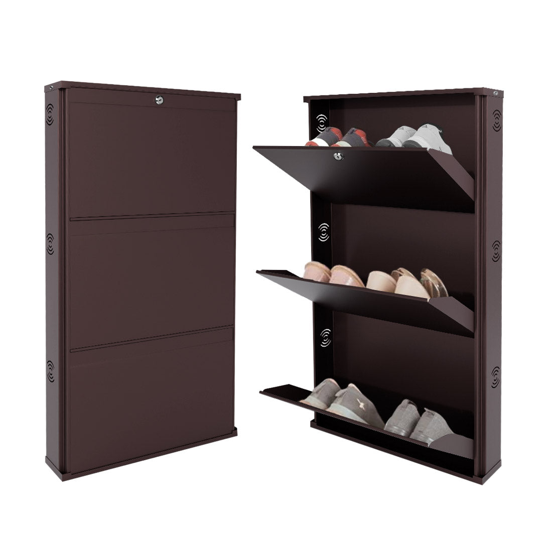JaiminiHome 19/3 Premium Metal Shoe Rack | 3-Tier Black Storage Organizer for Home & Entryway
