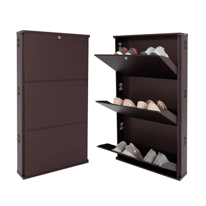 JaiminiHome 19/3 Premium Metal Shoe Rack | 3-Tier Black Storage Organizer for Home & Entryway