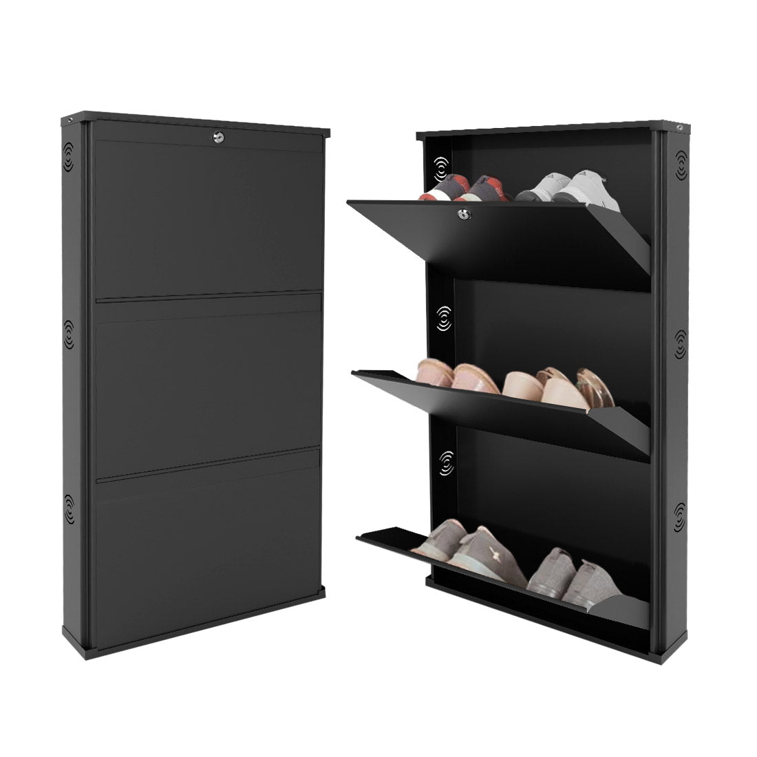 JaiminiHome 19/3 Premium Metal Shoe Rack | 3-Tier Brown Storage Organizer for Home & Entryway