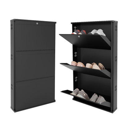 JaiminiHome 19/3 Premium Metal Shoe Rack | 3-Tier Brown Storage Organizer for Home & Entryway