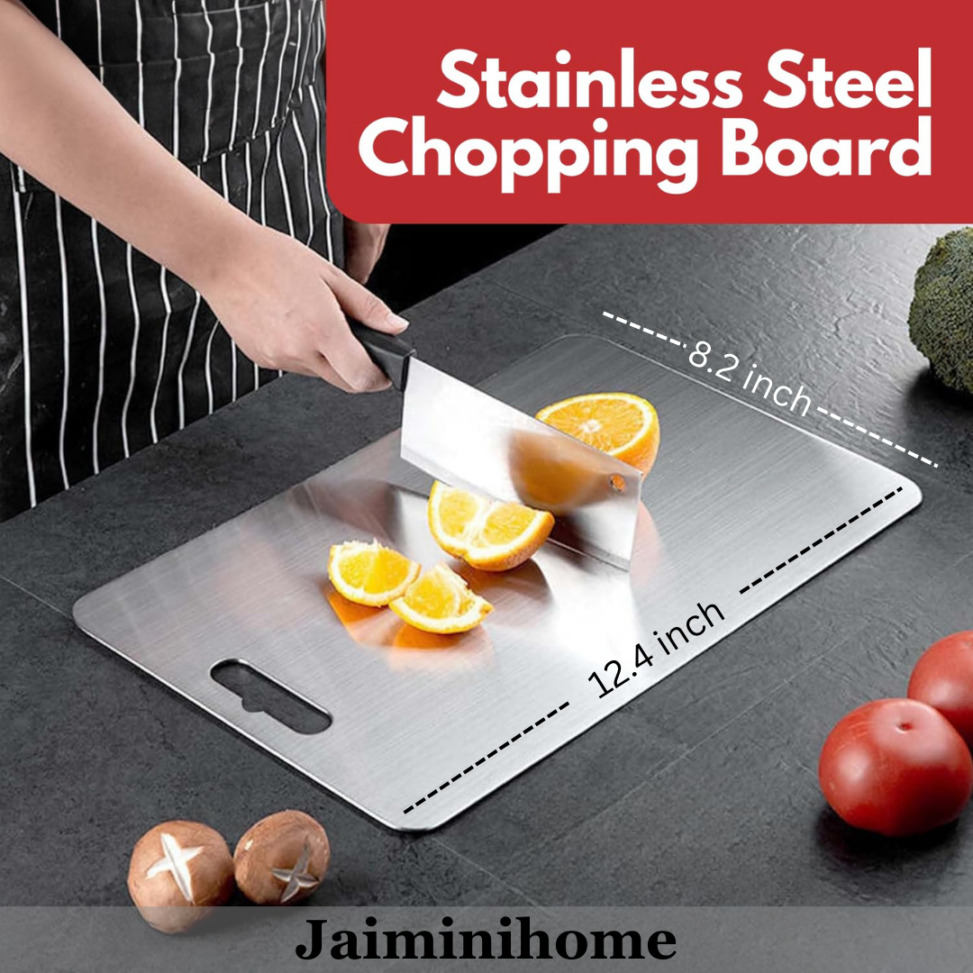 JaiminiHome 21x31 Stainless Steel Chopping Board | Heavy-Duty Cutting Board for Kitchen & Food Preparation