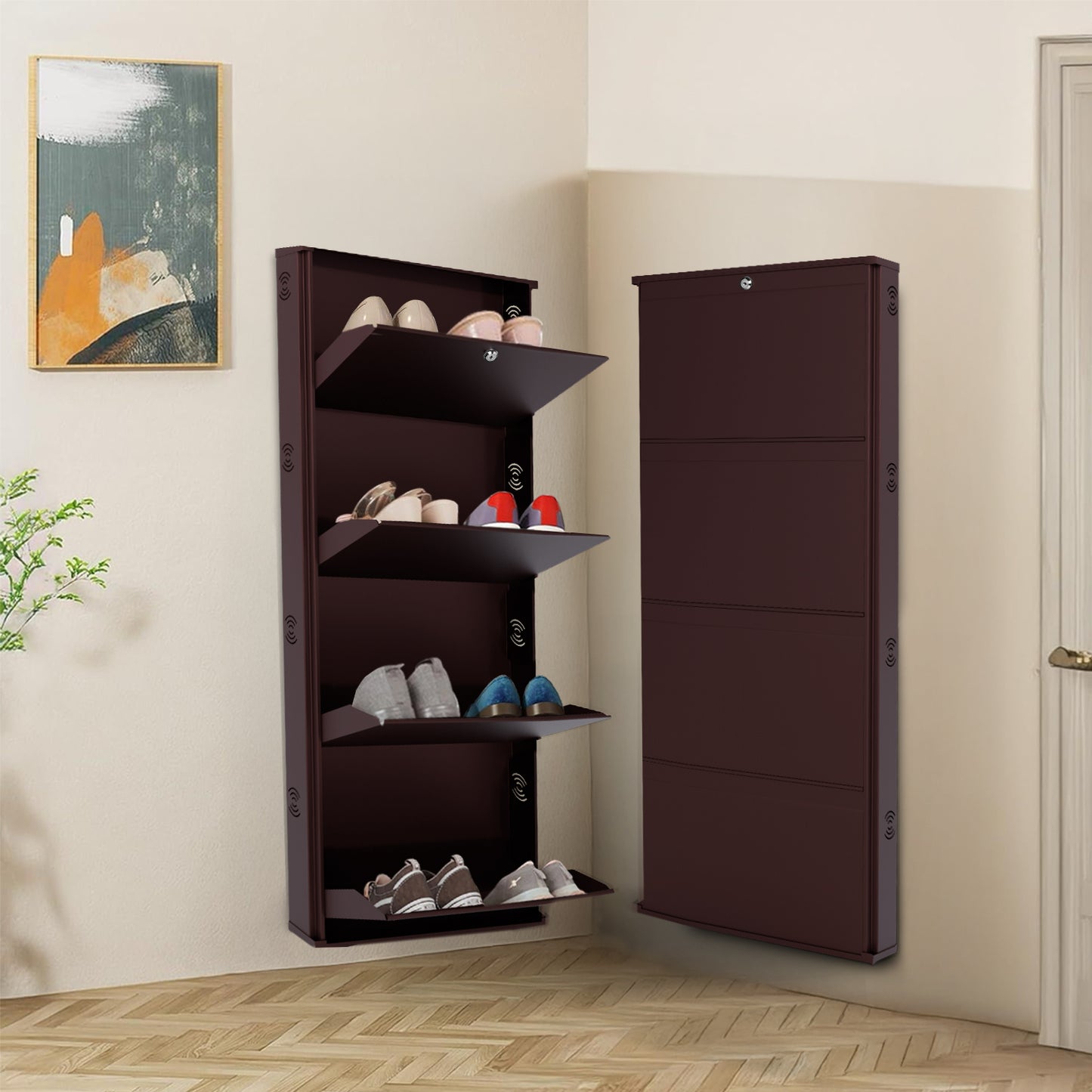 JAIMINI Wall Mounted Shoe Rack | Durable, Space-saving Design, Shoe Organizer Metal Shoe Rack