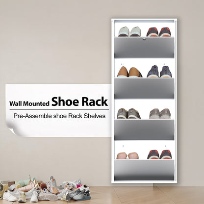 JAIMINI Wall Mounted Shoe Rack | Durable, Space-saving Design, Shoe Organizer Metal Shoe Rack