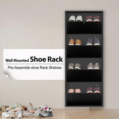 JAIMINI Wall Mounted Shoe Rack | Durable, Space-saving Design, Shoe Organizer Metal Shoe Rack