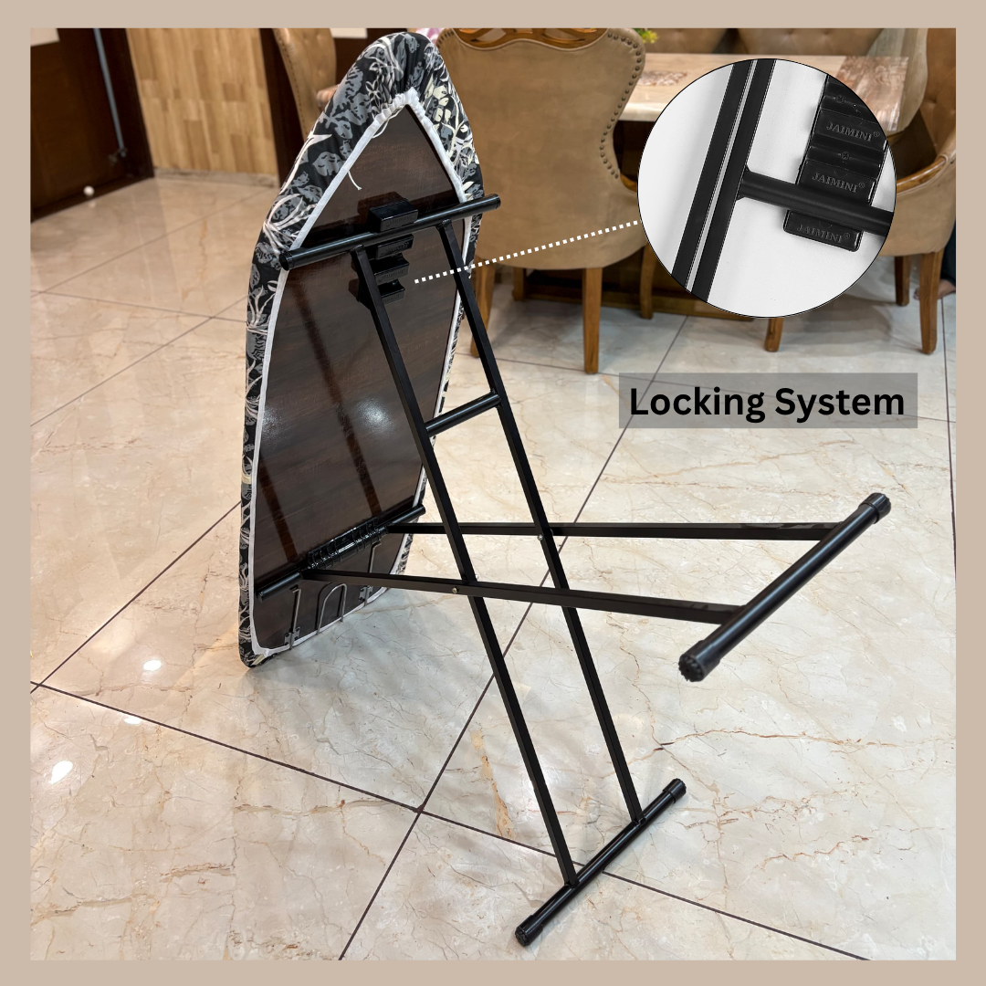 JaiminiHome 18" Multipurpose Wooden Cloth Table | Foldable Ironing, Study & Dining Table | Compact & Durable Design