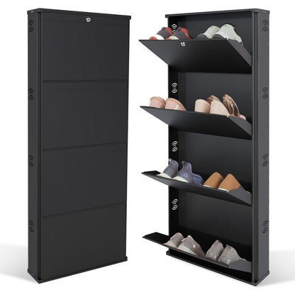 JAIMINI Wall Mounted Shoe Rack | Durable, Space-saving Design, Shoe Organizer Metal Shoe Rack