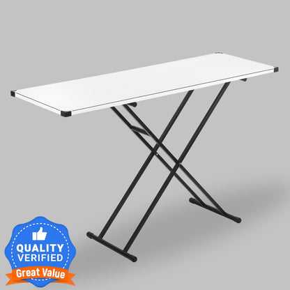 JaiminiHome White Wood Iron Table | Foldable Wooden Ironing Board with Triple Height Adjustment & Premium Finish